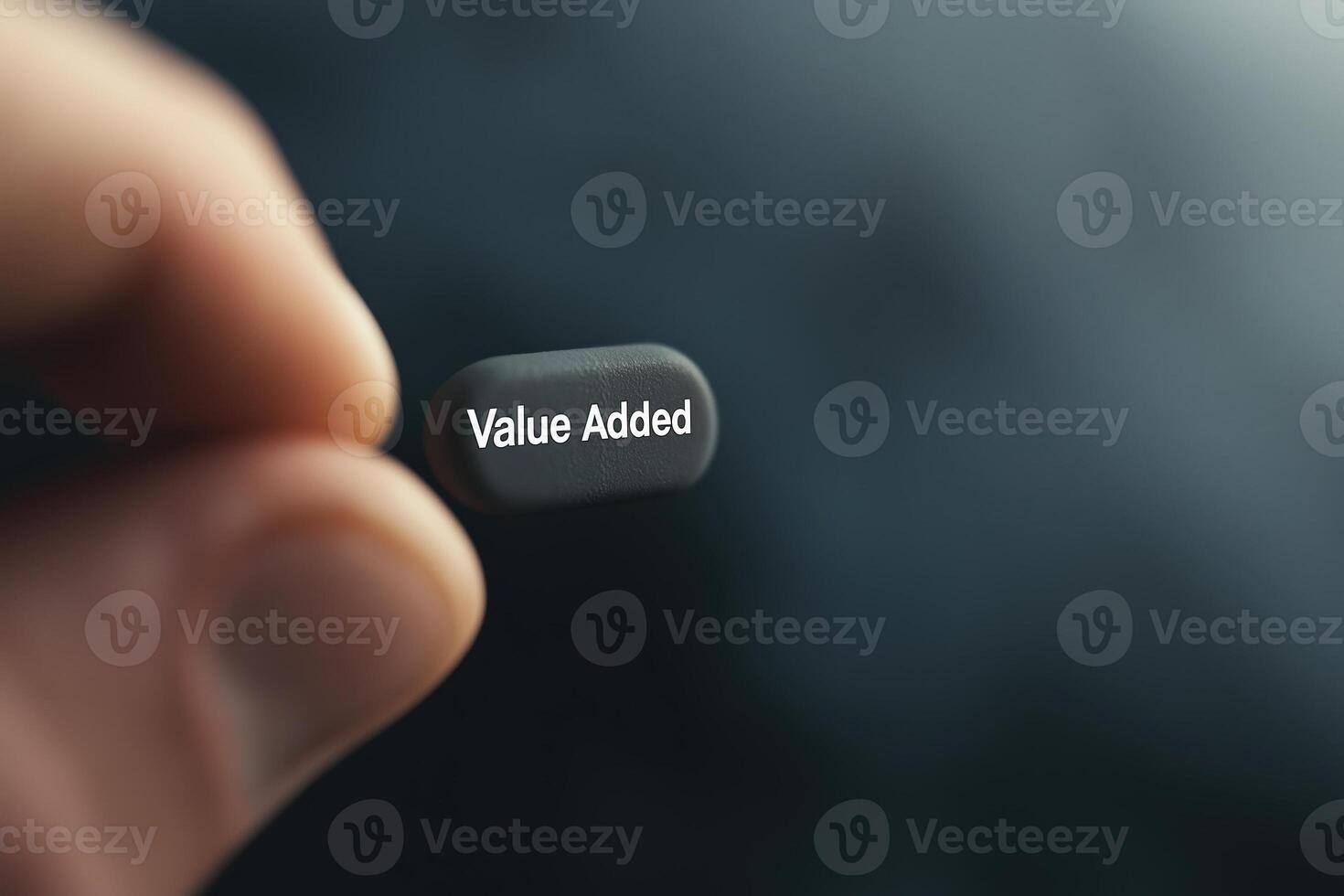 Hand Pressing Value Added Button for Digital Business Growth and Development Strategies photo