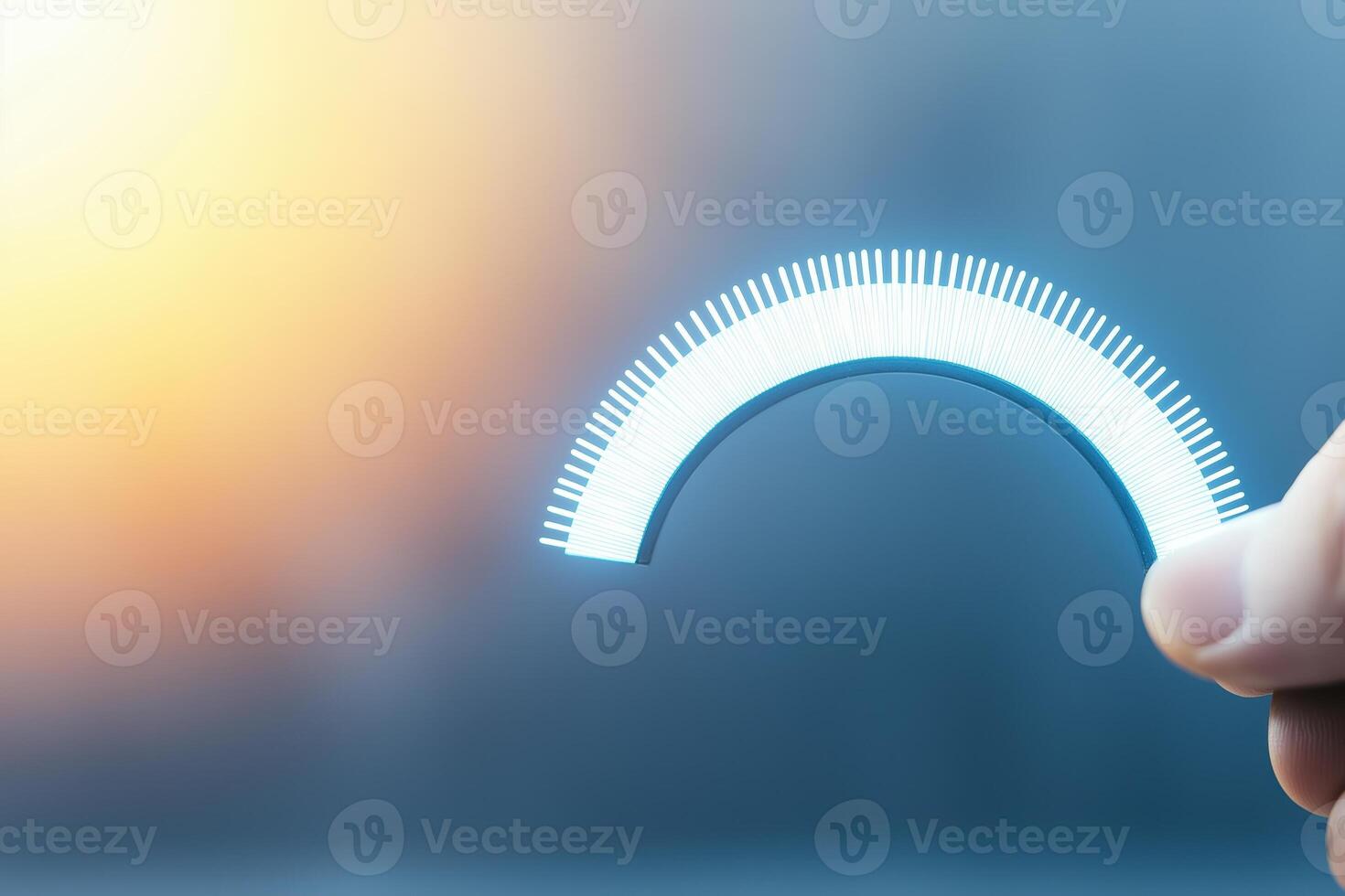 Businessman Adjusting Digital Value Meter to Measure Performance and Progress in Modern Workplace Environment photo