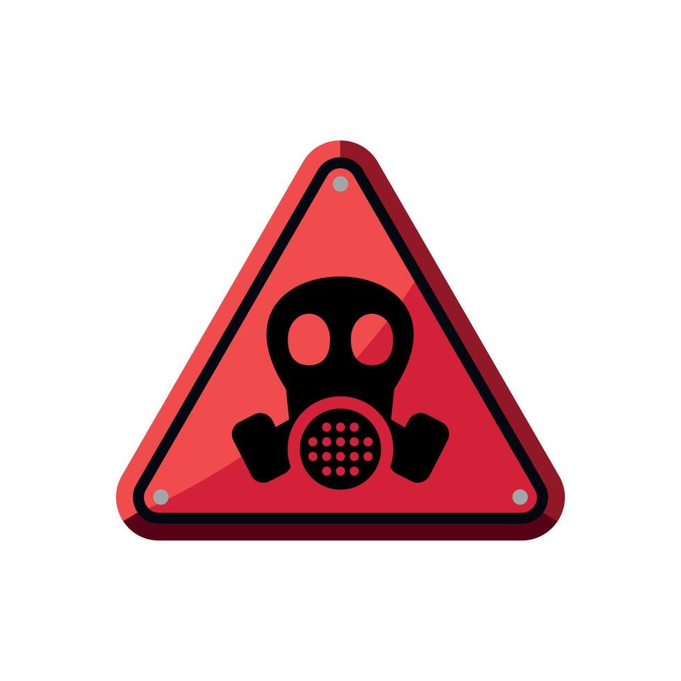 red triangle warning sign use protective mask on white background vector