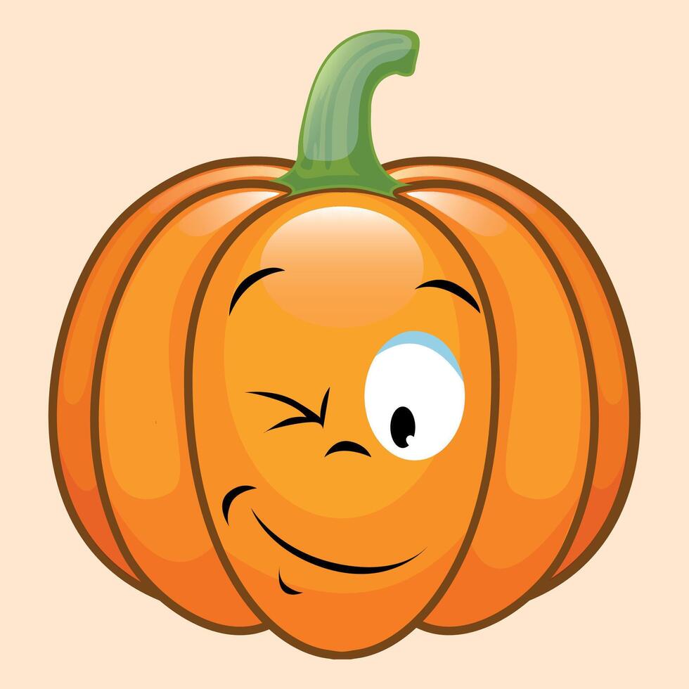 halloween pumpkin icon with face and smile isolated on white background vector