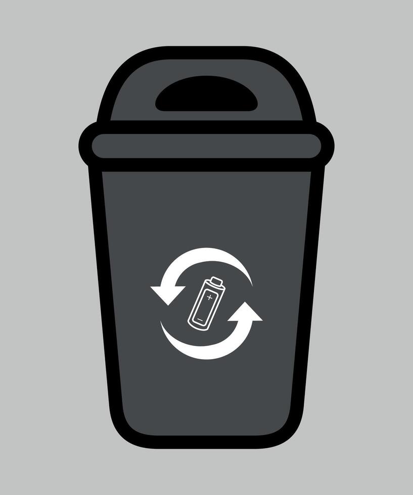 stylized grey trash container isolated on white background vector