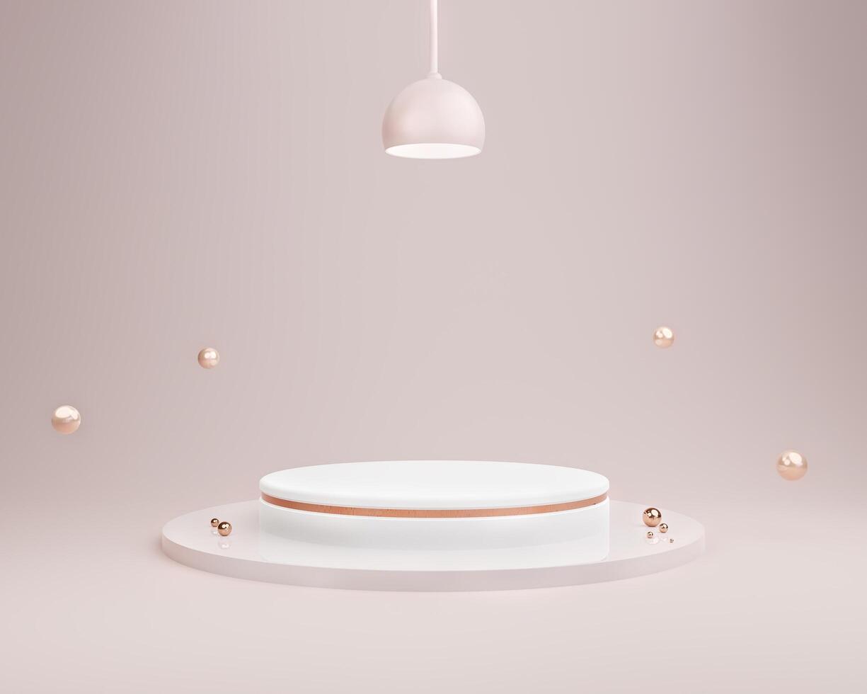 Mockup podium Display for Cosmetic product presentation, Minimal Light purple pastel color Background. photo