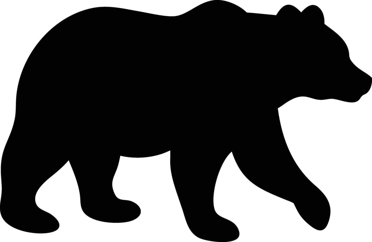 Walking bear silhouette illustration isolated on white background vector