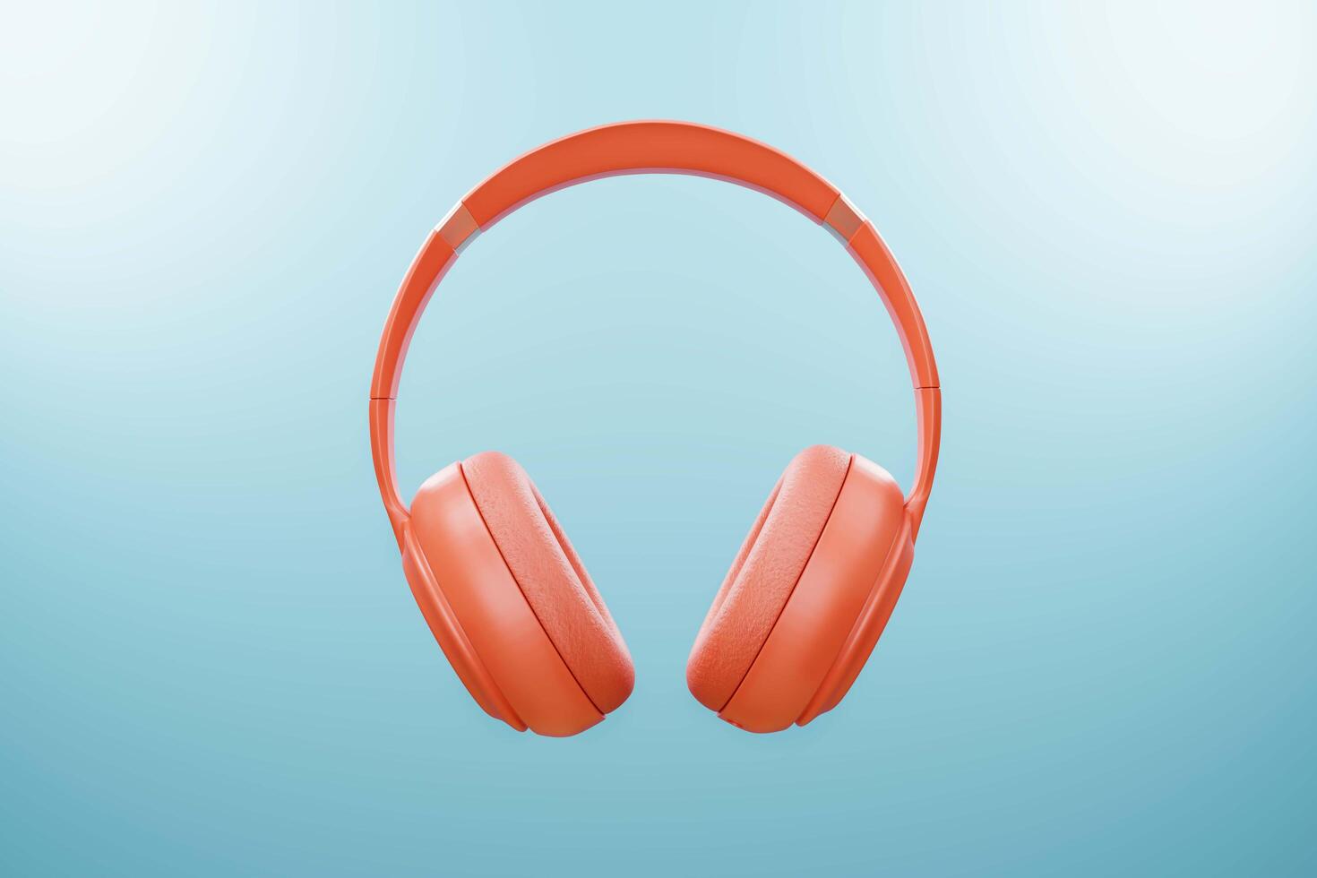 Headphone, Listen to music On a fresh blue background put relax. during summer vacation. photo