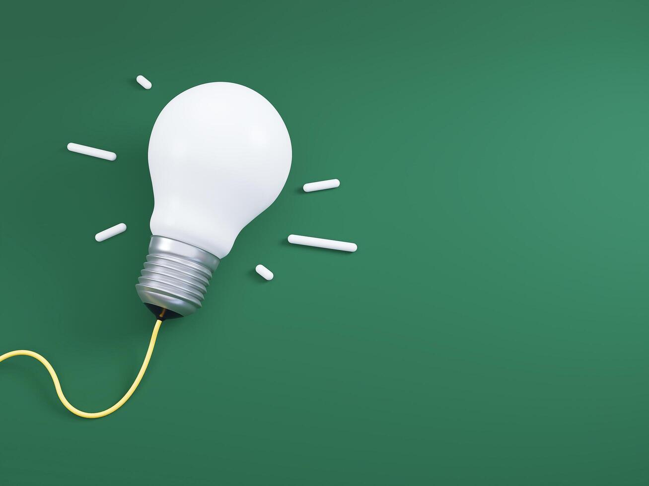 Idea learning concept with light bulb on green Background, copy space photo