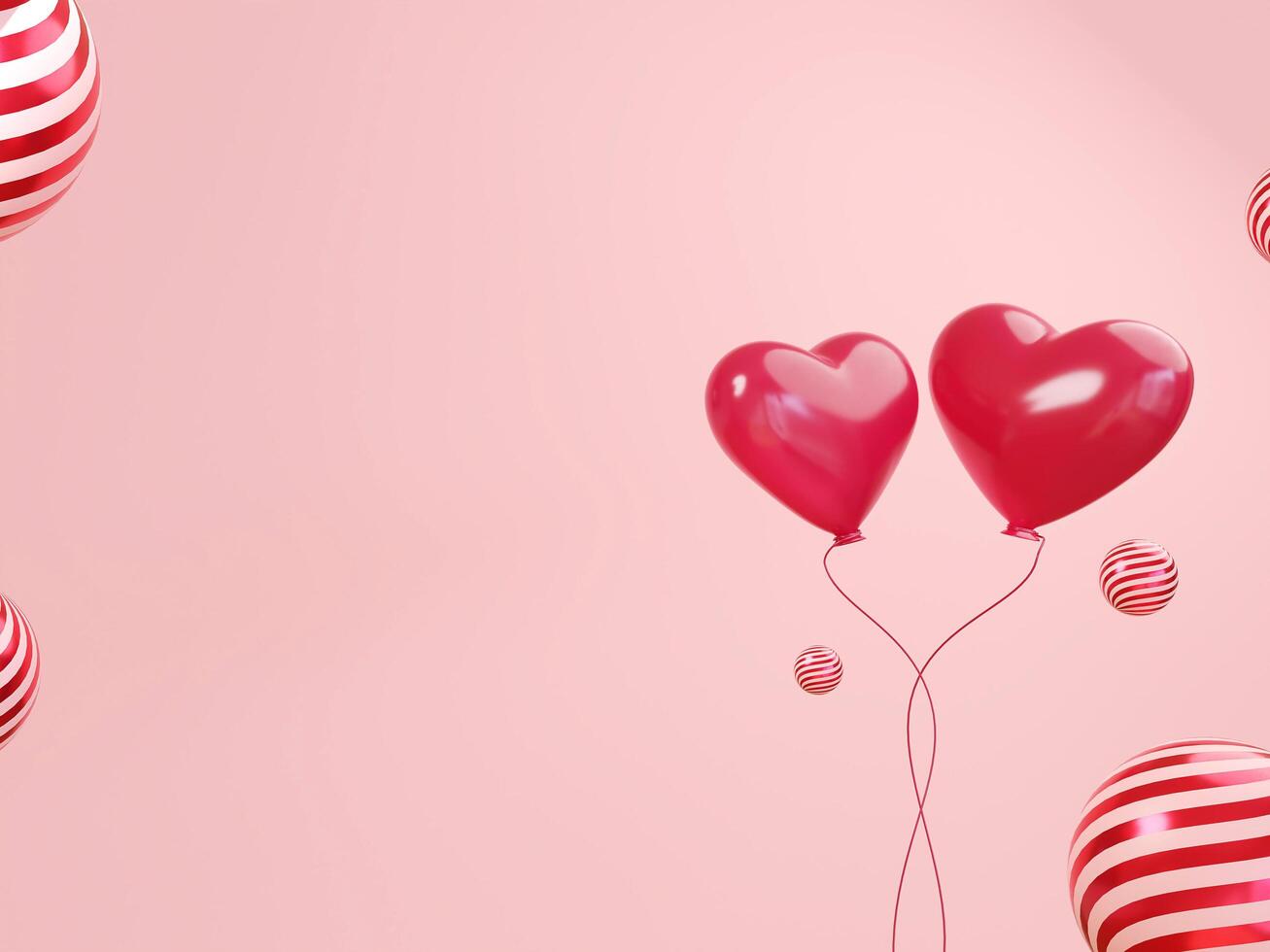 Valetine Day Couple Heart on pink background with layout copy space template for design. photo
