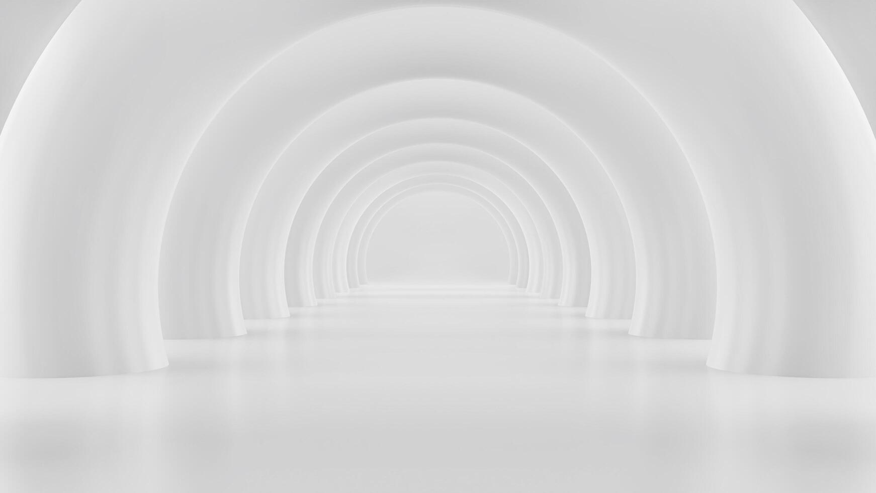 White architectural circle background Modern building design curved shapes 3d illustration photo