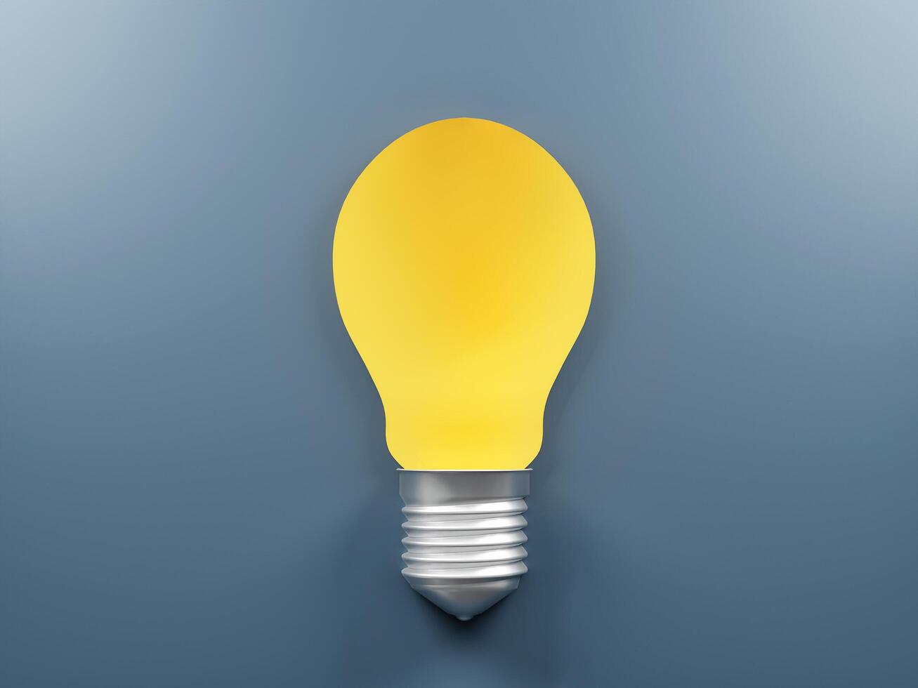 Yellow bulb idea idea graphic graphic on blue background with 3d illustration photo