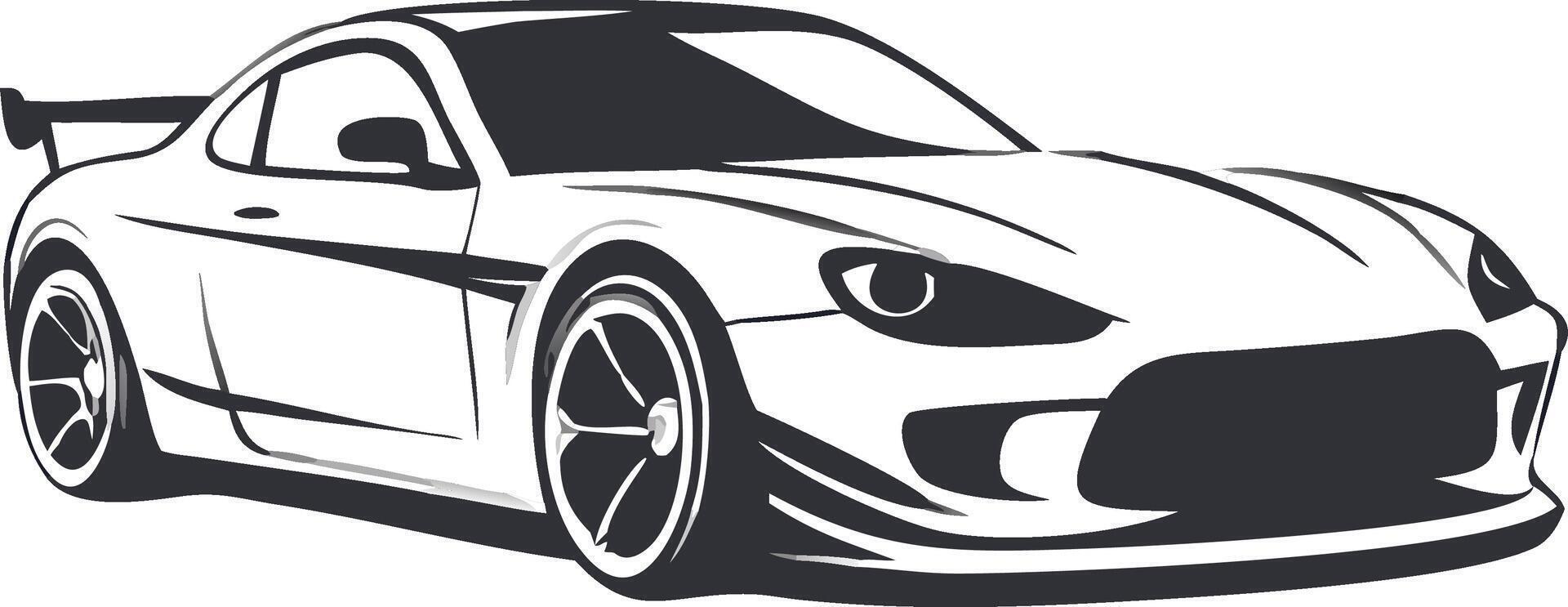 Stylish sports car isolated illustration with clean design and modern aesthetic vector
