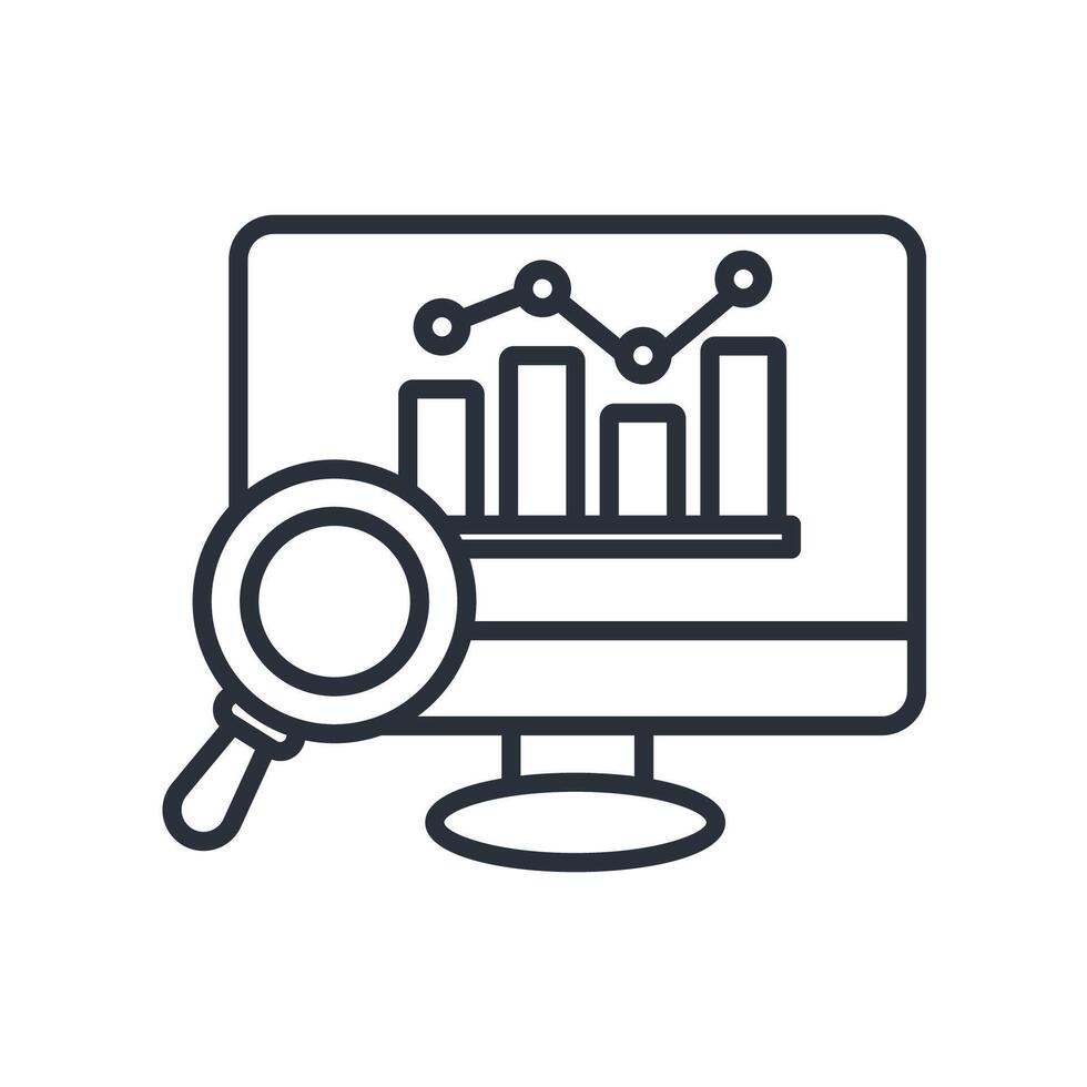 monitoring icon line style vector