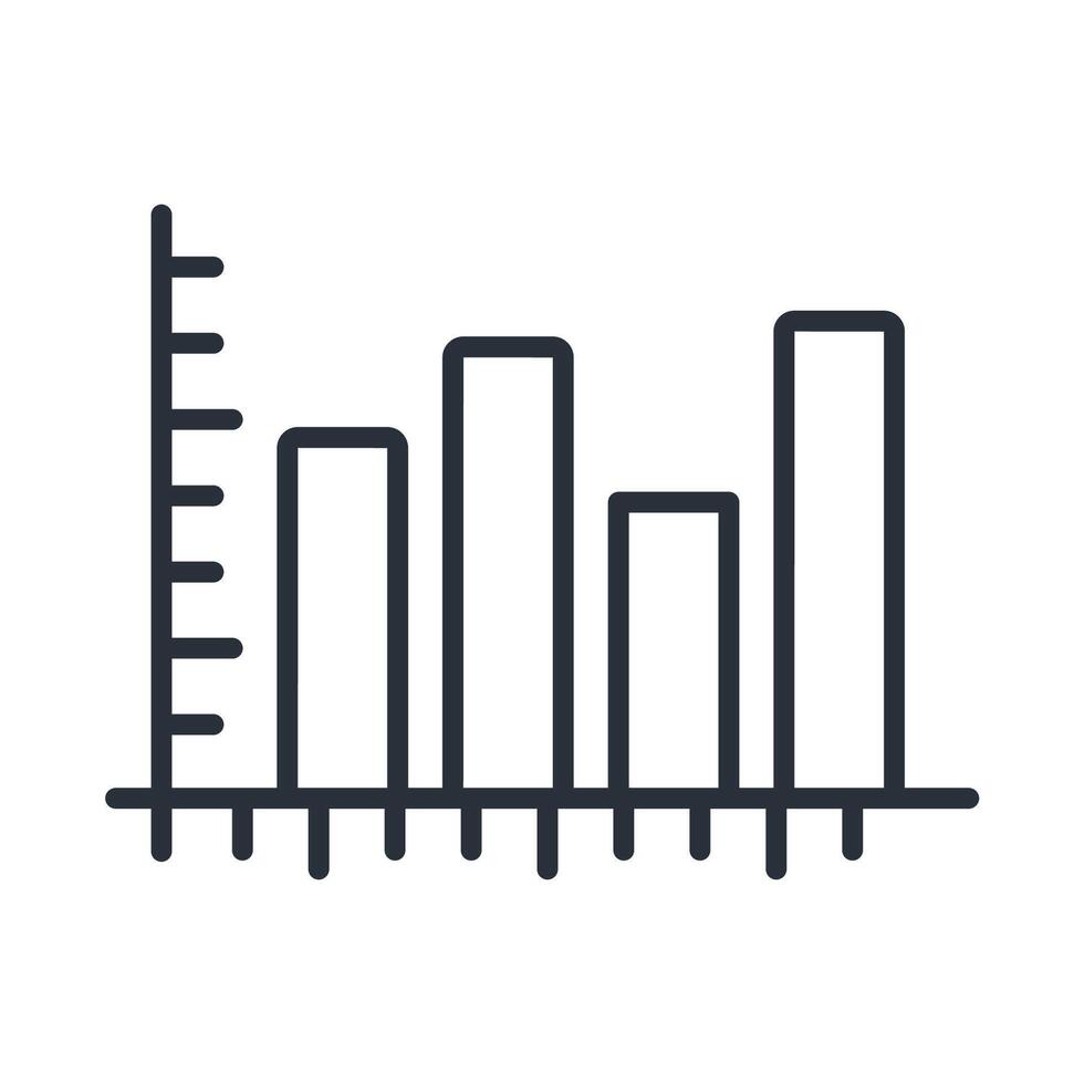 chart bar icon line style vector