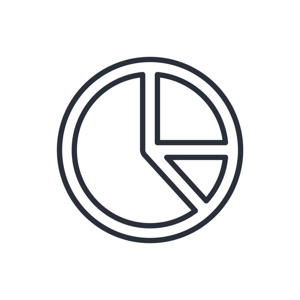 pie chart icon line style vector