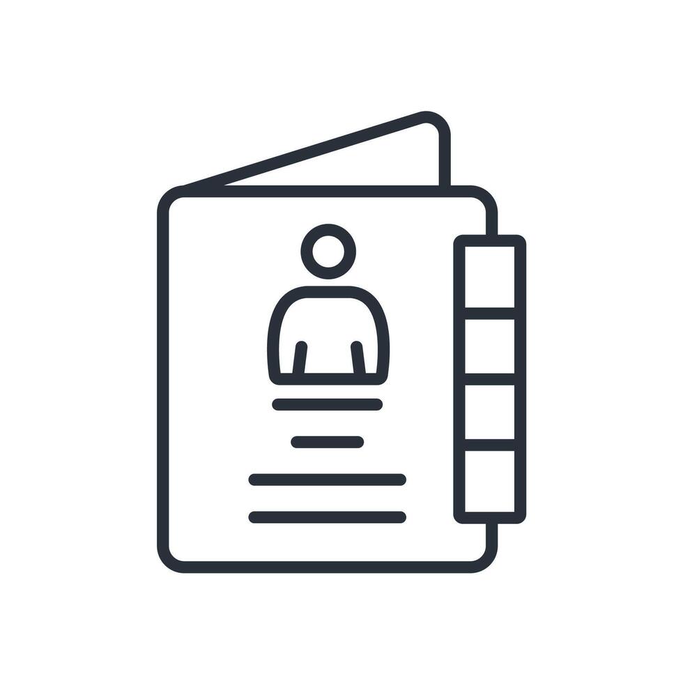 address book icon line style vector