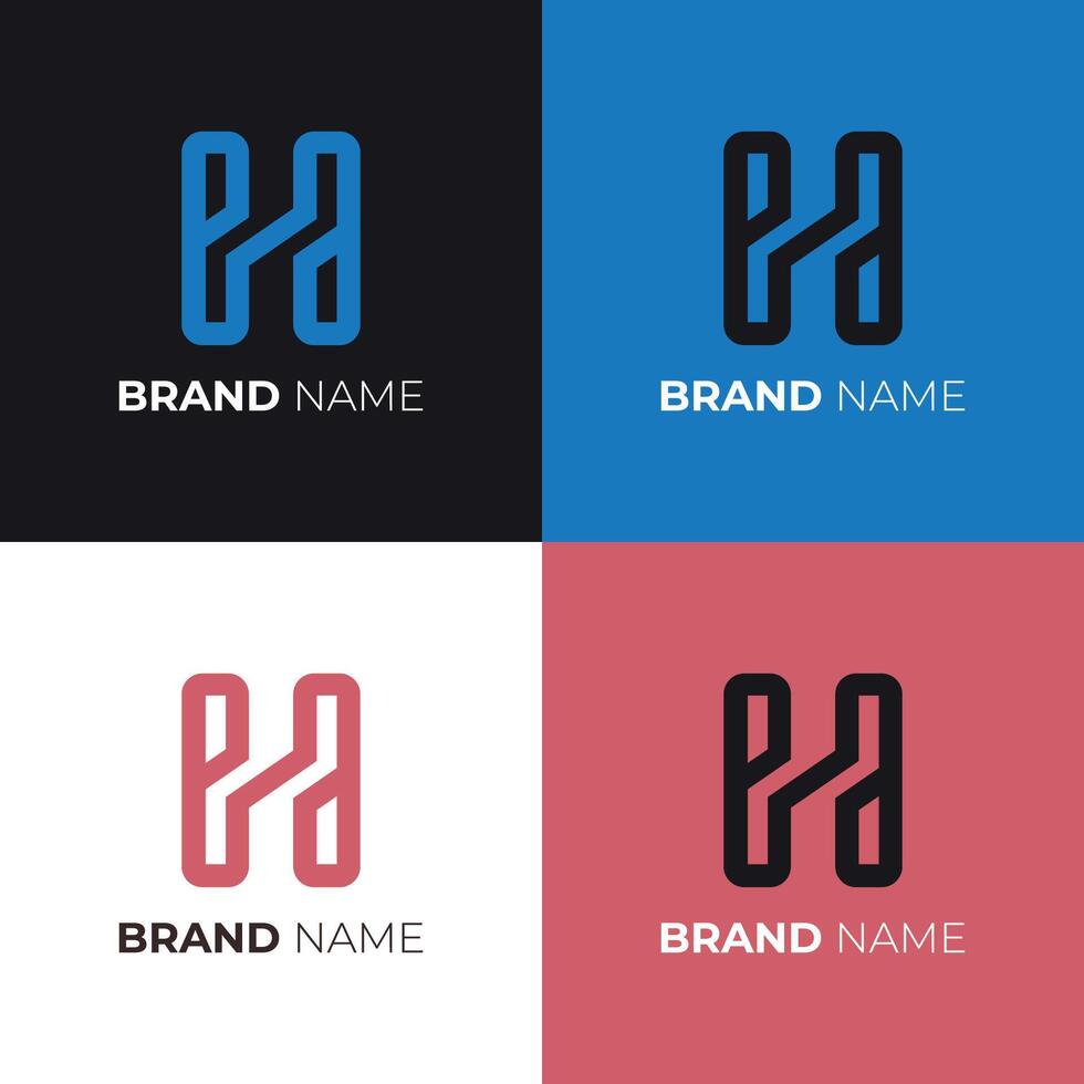 Modern and Minimalist Logo Design with the Letter H vector