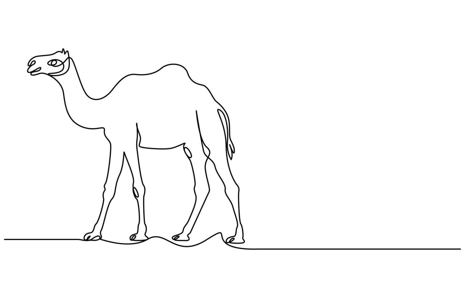 Eid ul adha concept camel Continuous one line art vector