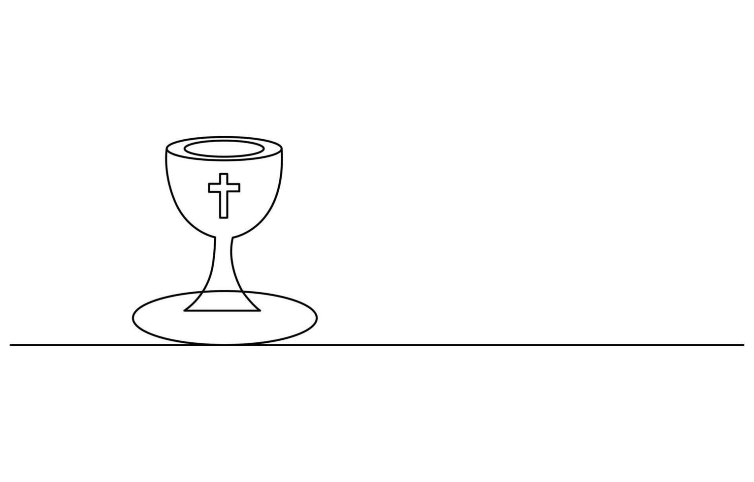 Corpus Christi religious Continuous one line art vector
