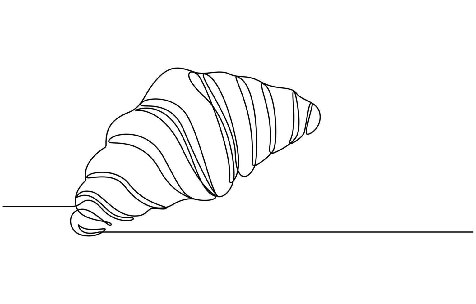 one line art Croissant icon vector