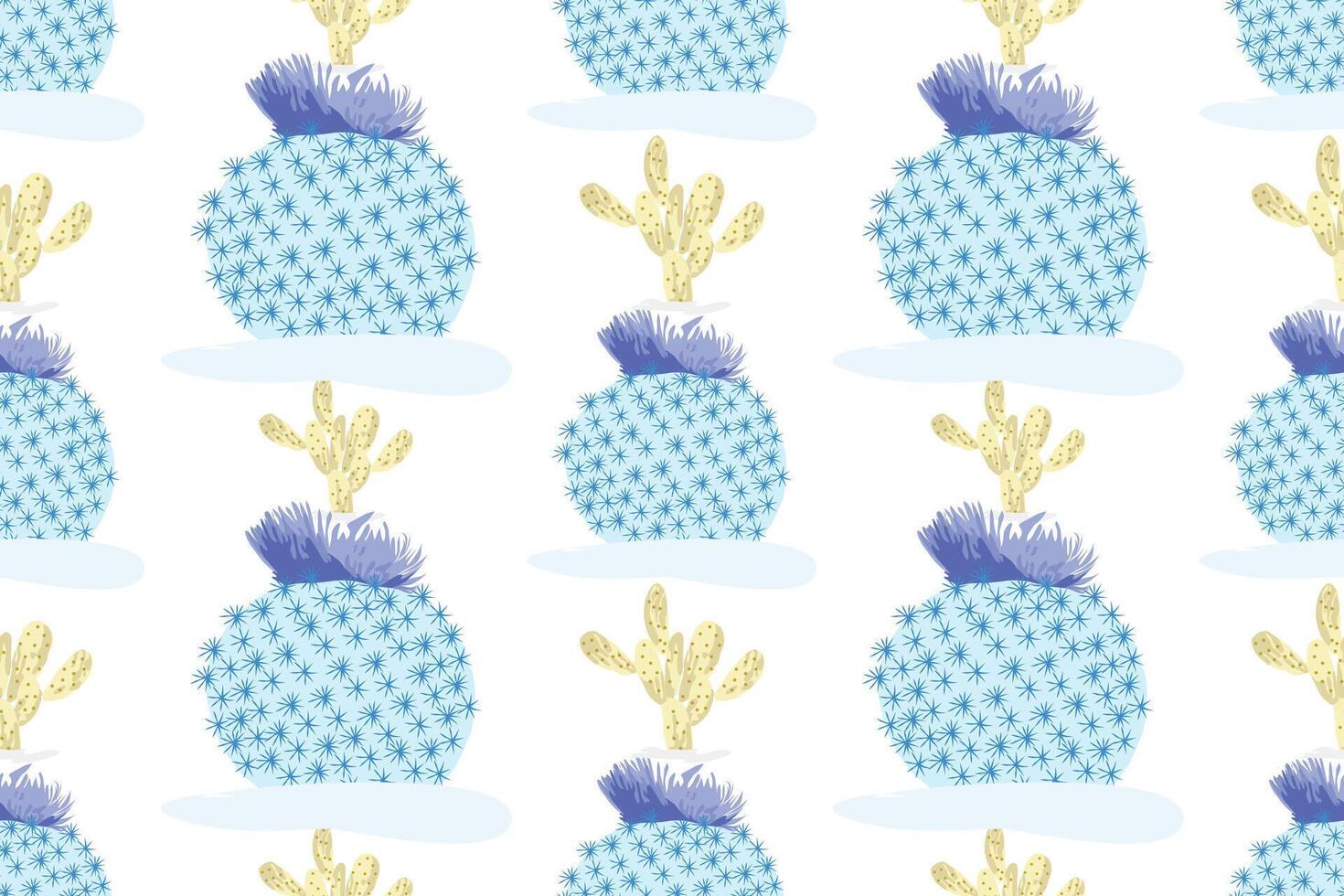 Cactus pattern seamless pattern cactus fabric pattern natural style suitable for various prints scarves clothing cushions packaging water bottle pattern V2. vector