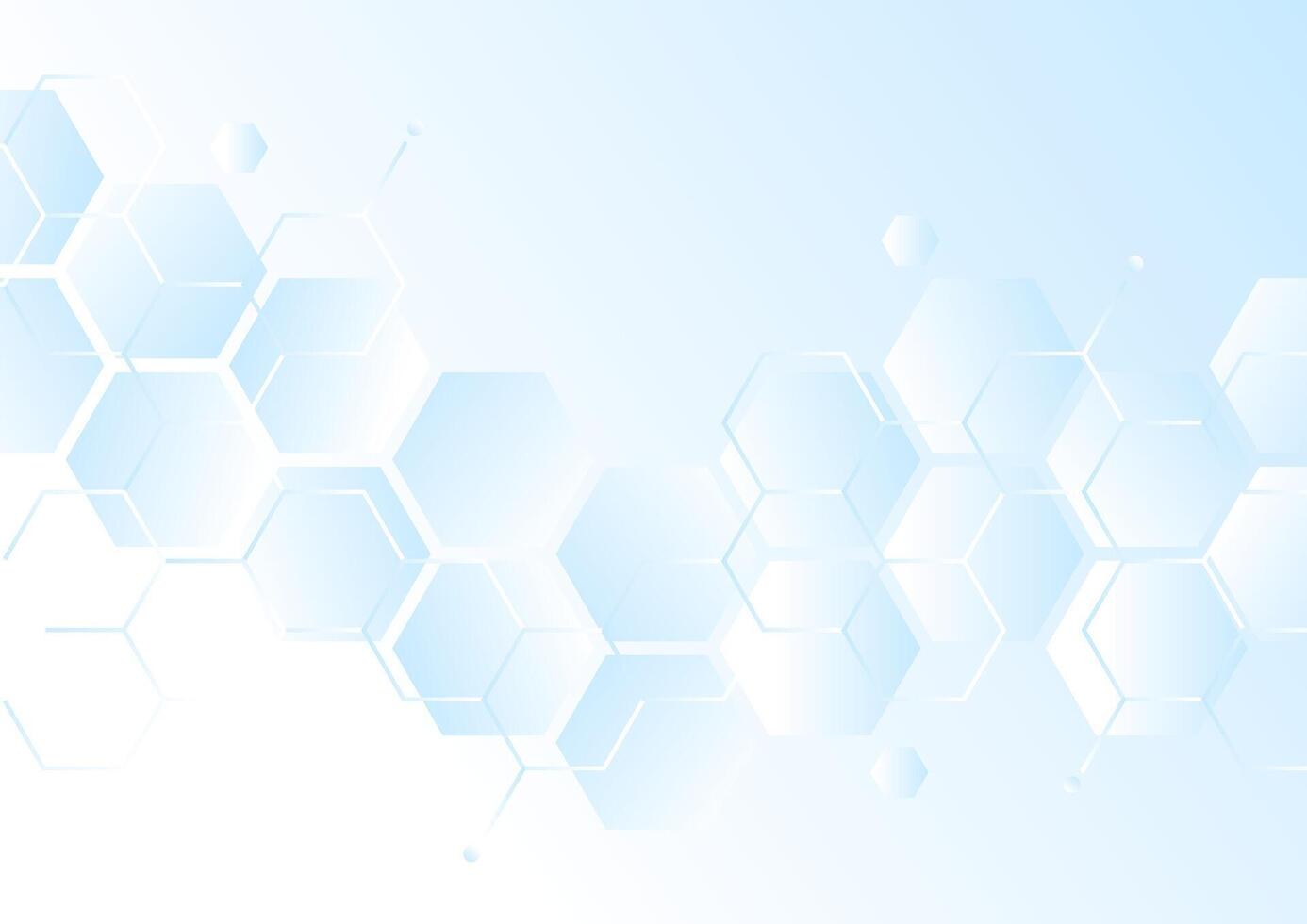 abstract light blue gradient background with hexagons and line vector