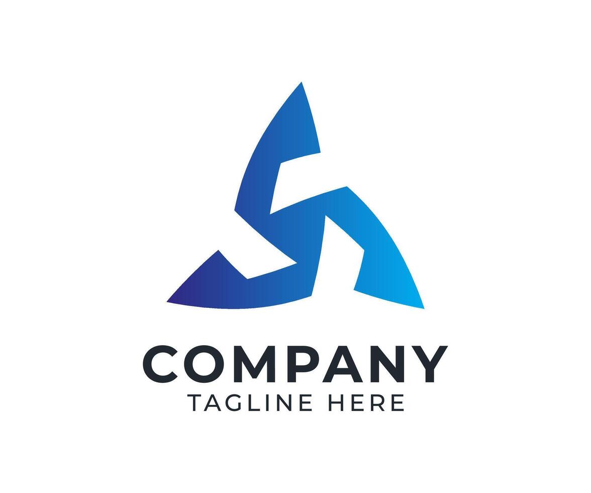 Abstract Blue Triangle Logo. vector