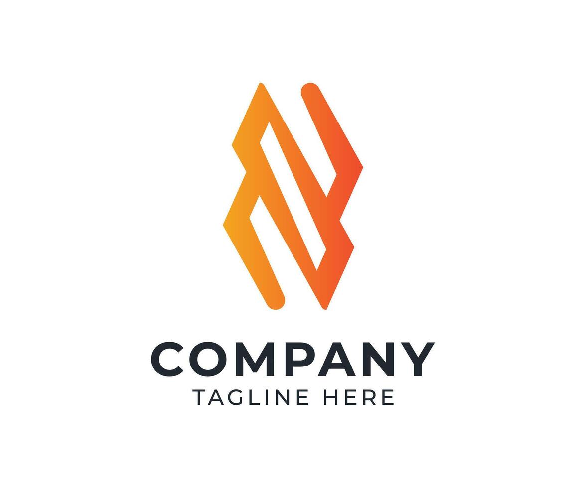 Abstract logo design with gradient orange color. vector