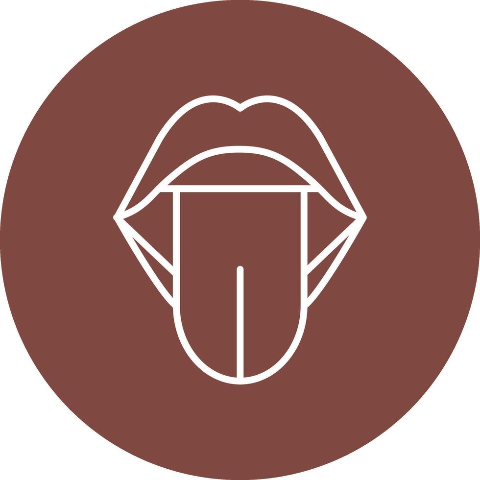 Tongue Detailed Line Sketch vector