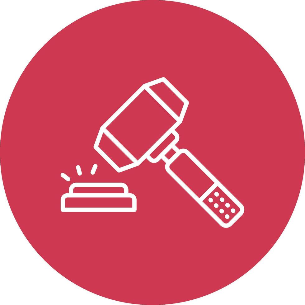 Hammer Interactive Icon Badge vector