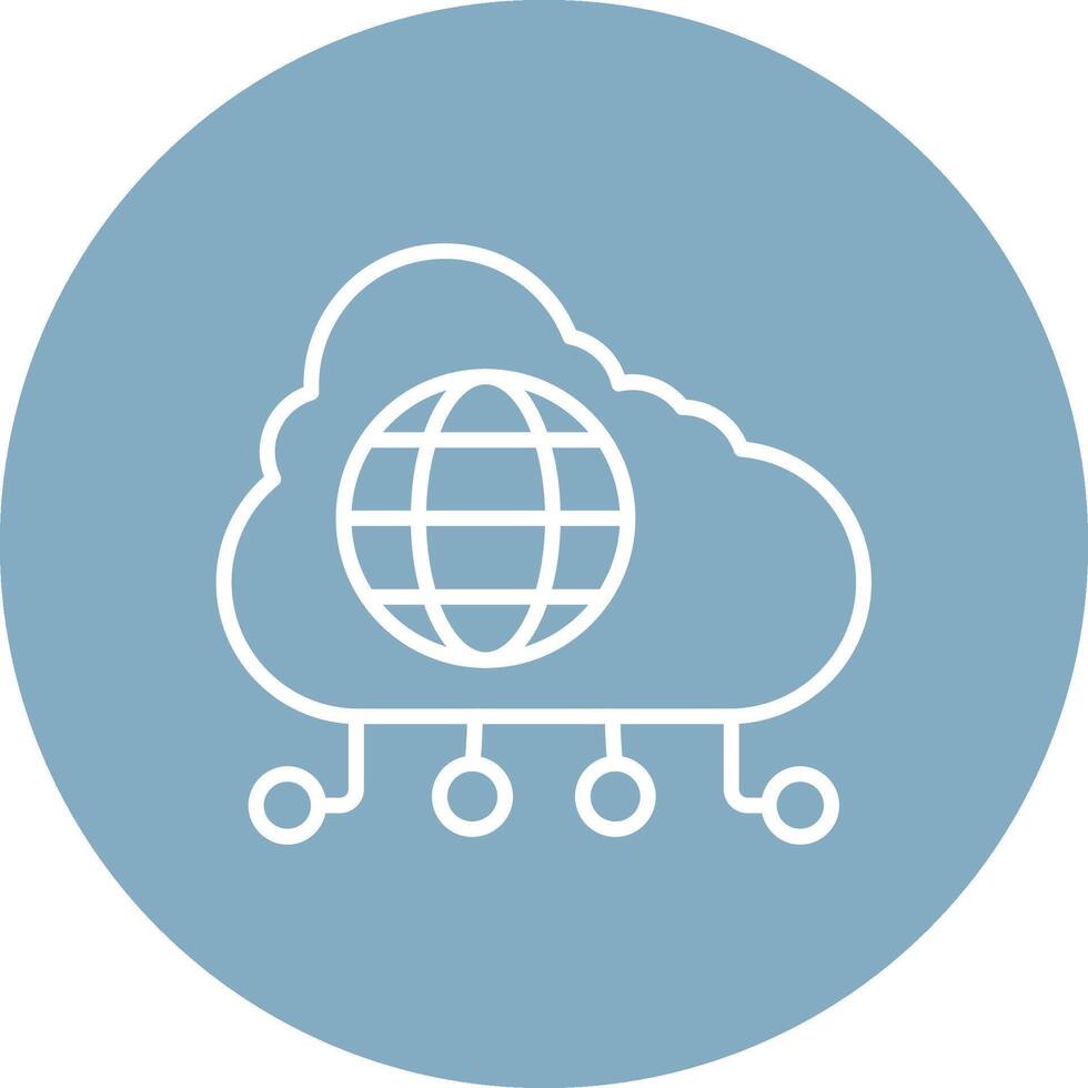 Cloud Network Detailed Line Sketch vector