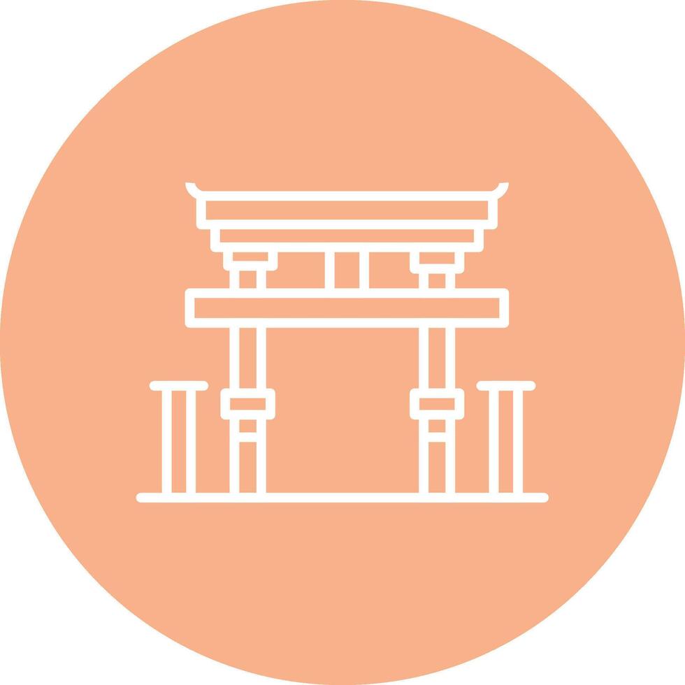 Torii Gate Crisp Flat Art vector
