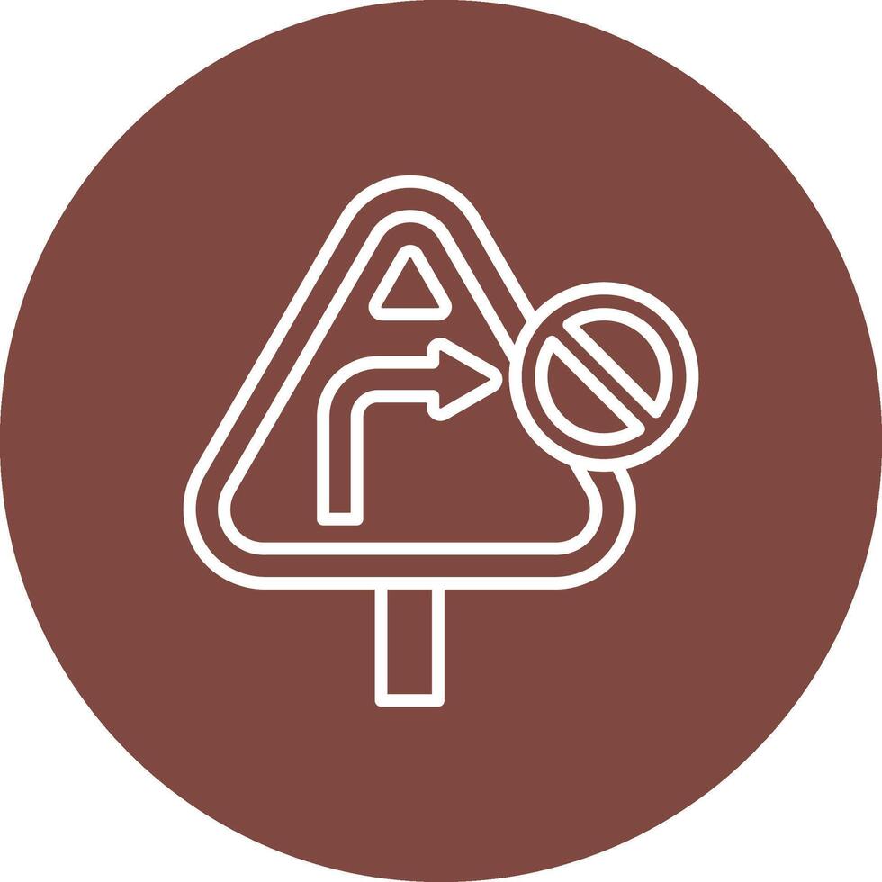 No Turn Right High Detail Symbol vector