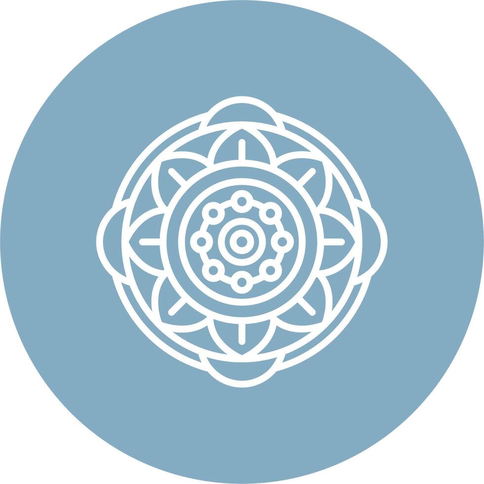 Mandala Mono Icon Symbol vector