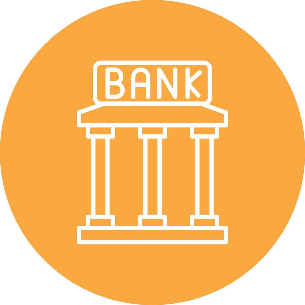 Bank Clean Grid Icon vector