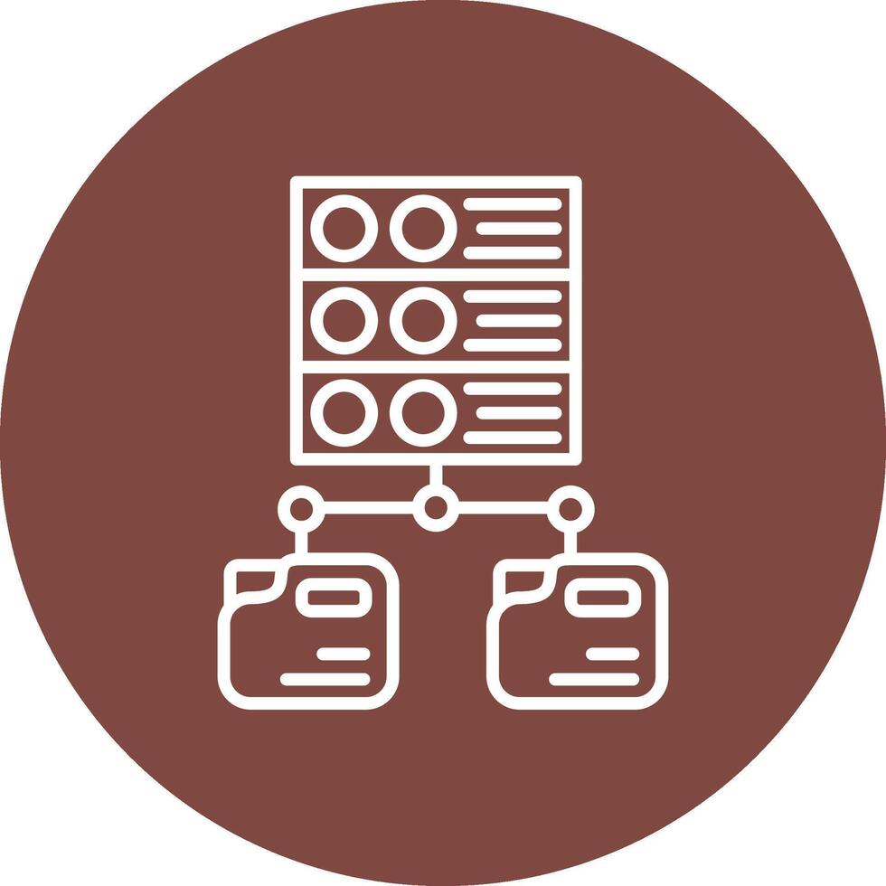 Folder Network 3D Line Art Piece vector