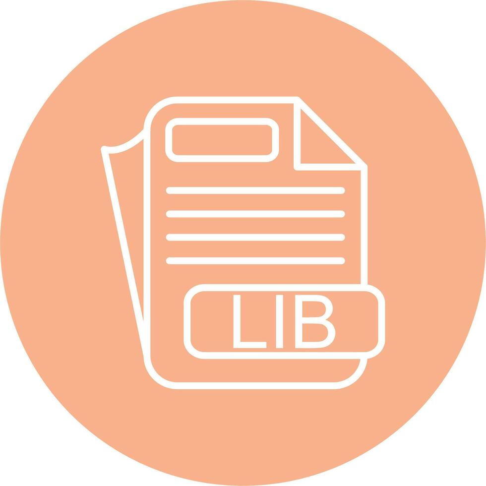 LIB File Format Pastel Theme Icon vector
