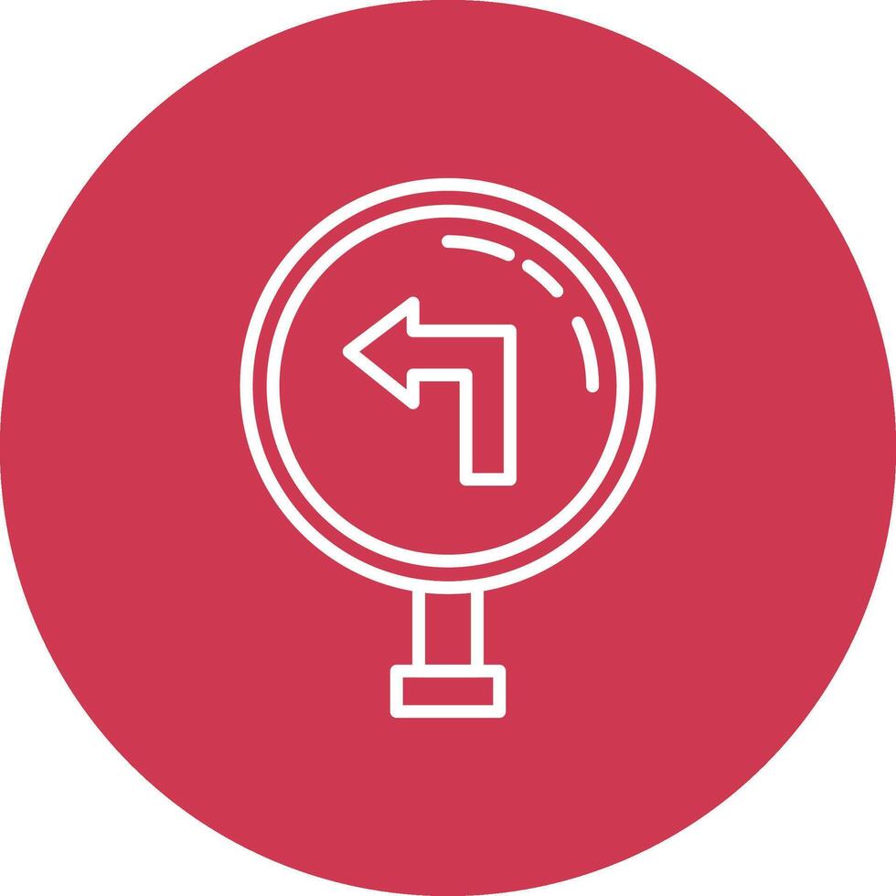 Left Turn Lined UI Illustration vector