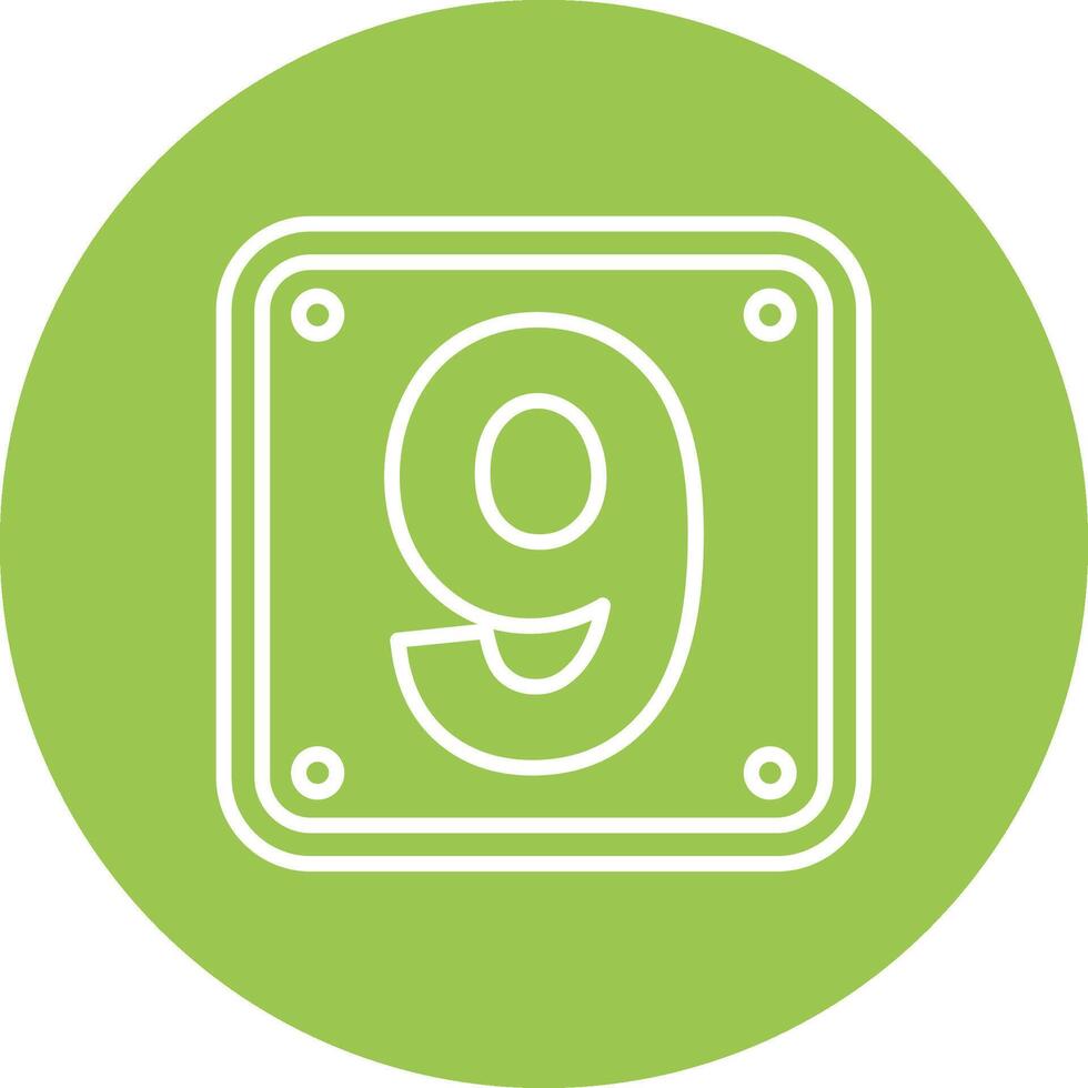 Number 9 Digital Abstract Form vector
