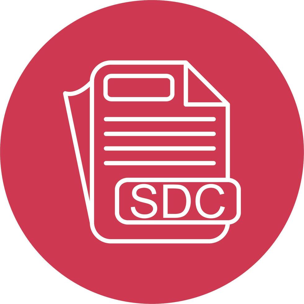 SDC File Format Lined UI Illustration vector