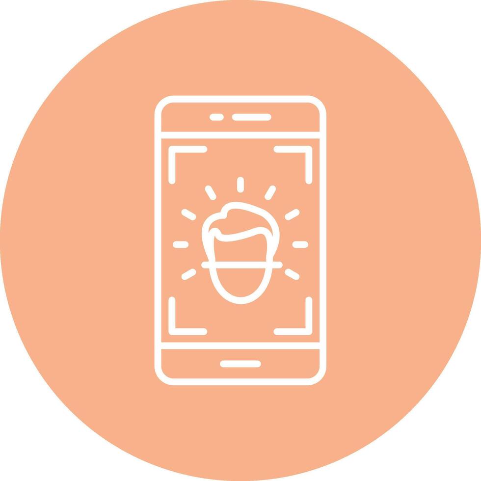 Face Id Flat Line Drawing vector