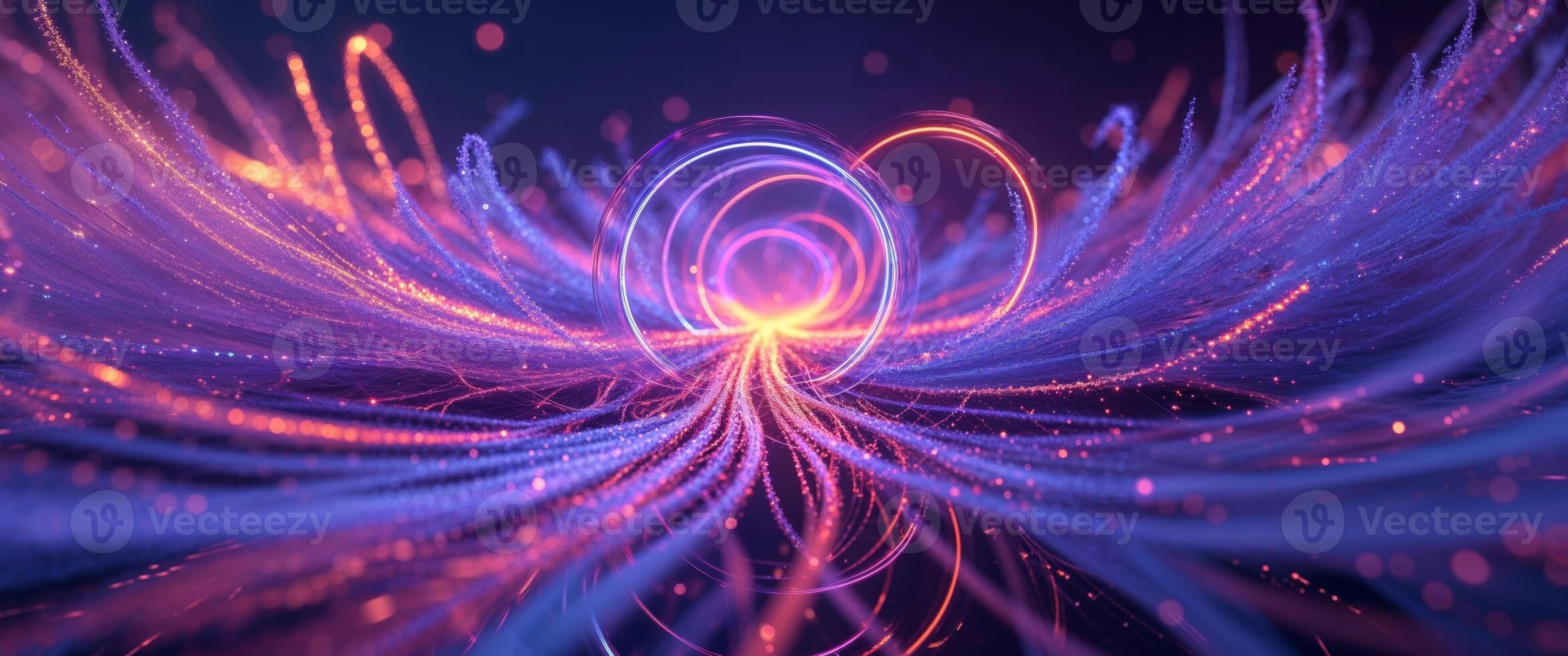 A purple and blue abstract image of a spiral photo