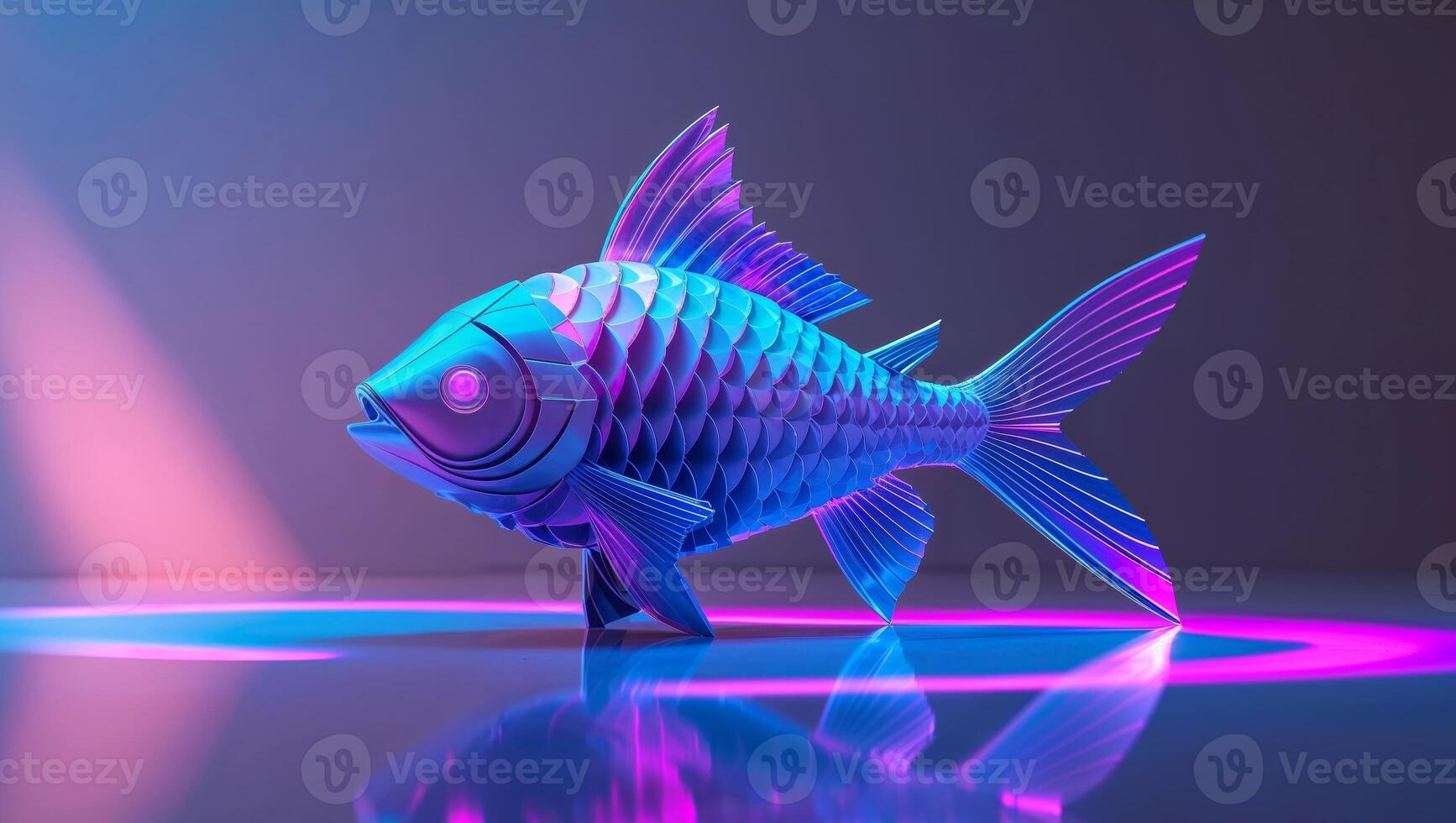A fish is shown in a 3d rendering photo