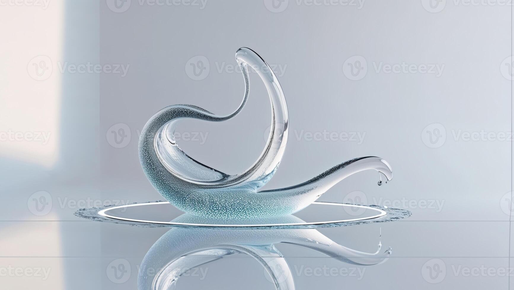 Abstract Droplet Creature on Reflective Surface photo