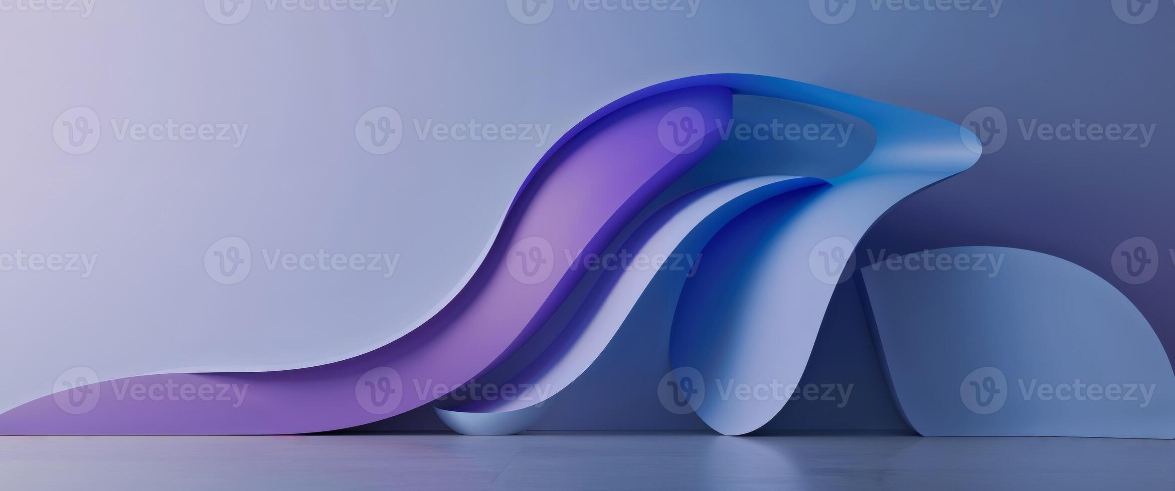 Smooth abstract shapes create modern backdrop with depth. photo