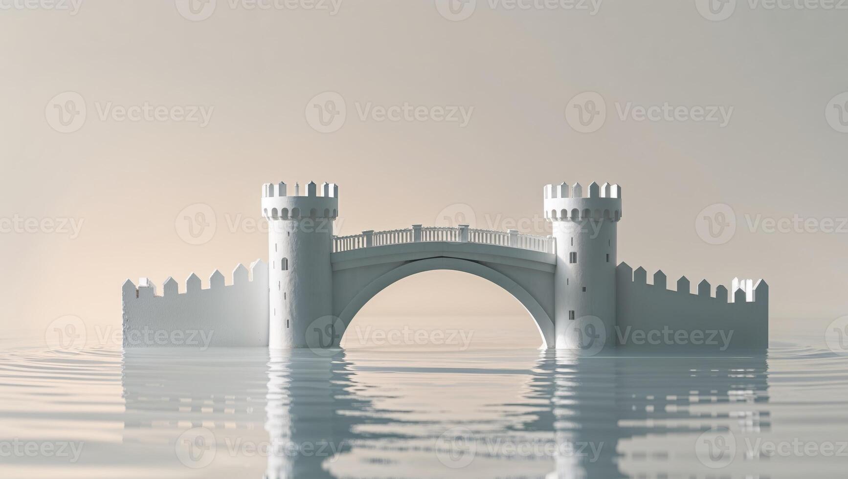 A castle bridge is in the water photo
