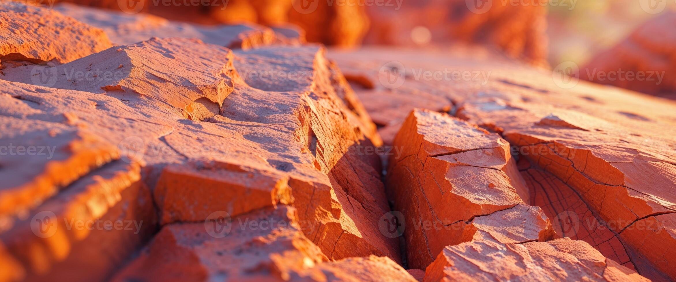 Orange Sandstone Texture Displaying Cracks and Geological Formation photo