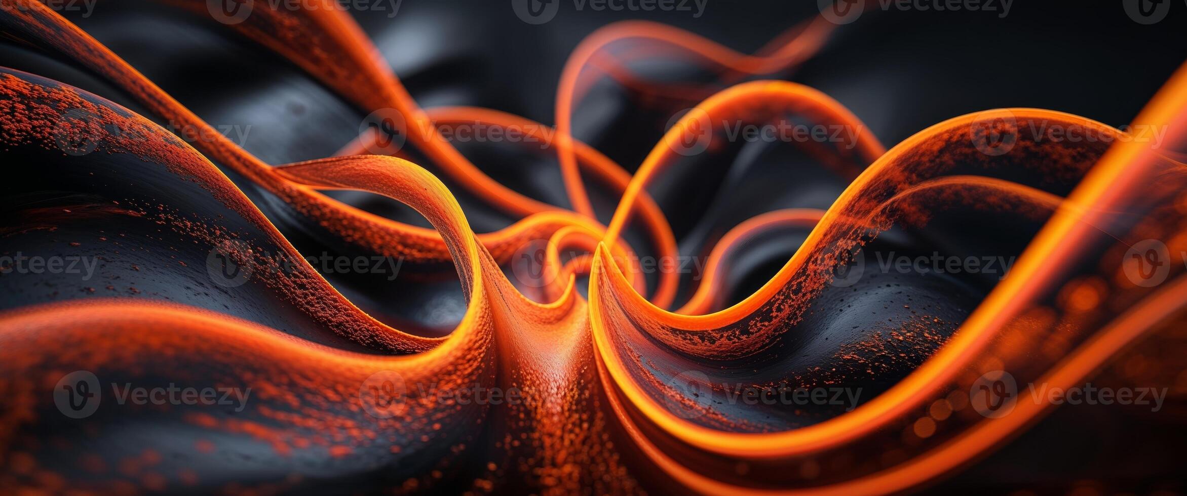 An abstract image of orange and black waves photo