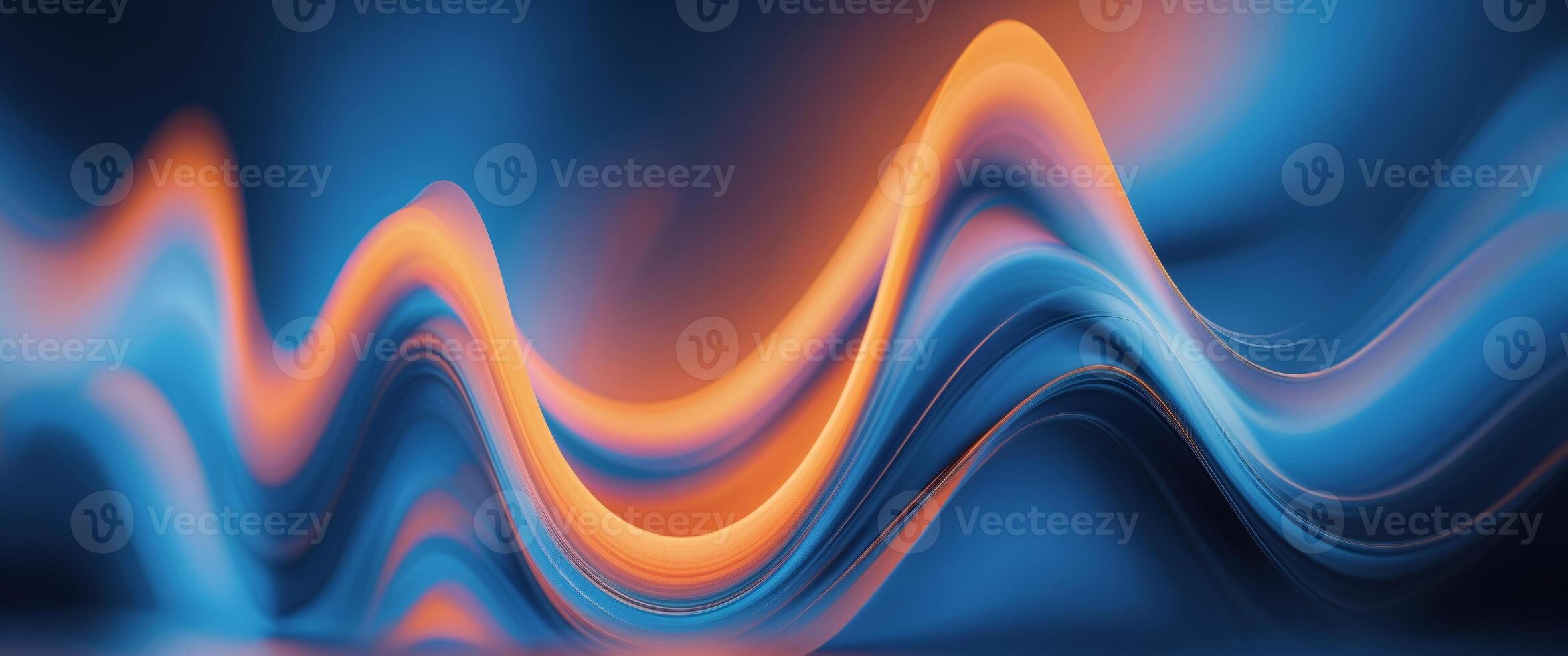 An abstract image of a wave with orange and blue colors photo