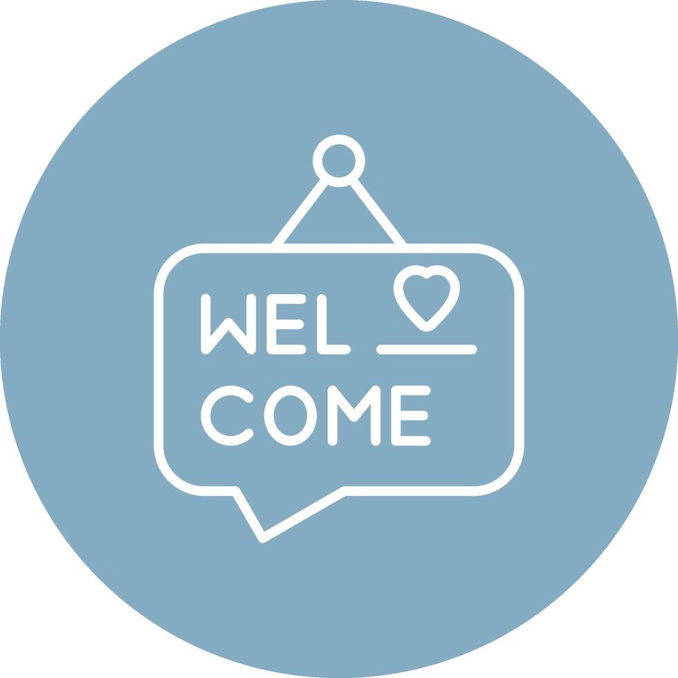 Welcome Rounded Line Illustration vector