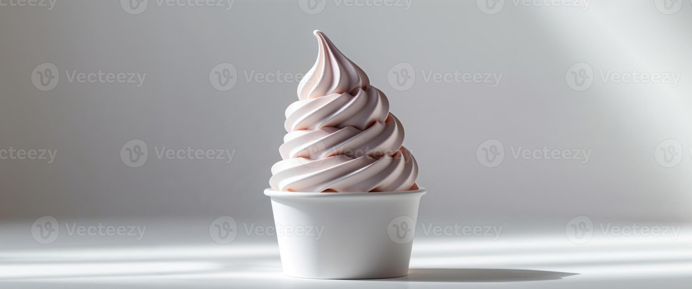 Delicious Soft Serve Ice Cream Swirl in Cup with Creamy Texture and Smooth Finish photo