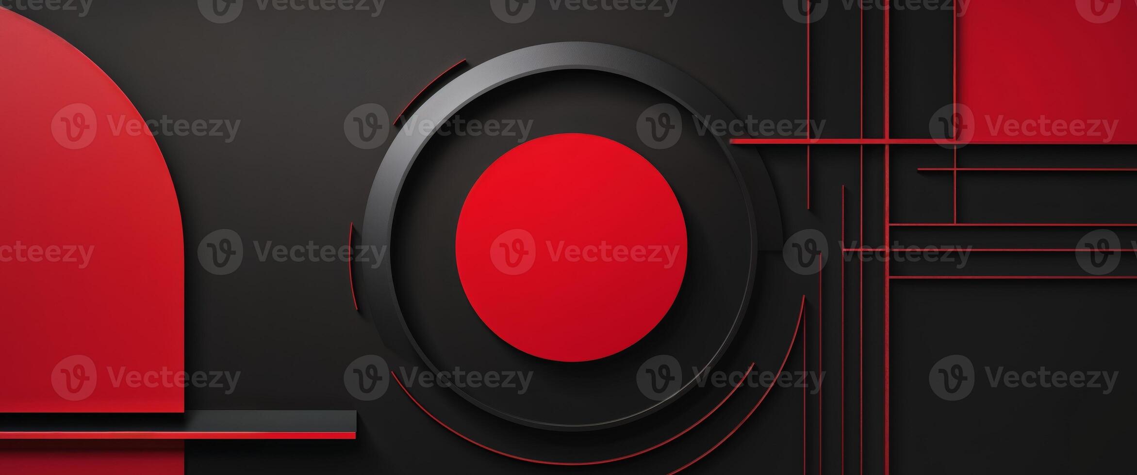 A black and red abstract design with a red circle in the middle photo