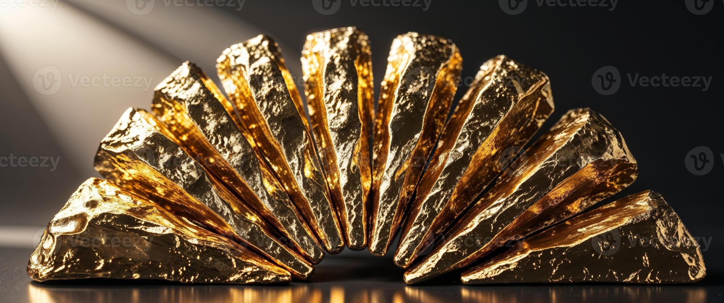 Golden shell sculpture on a dark background photo